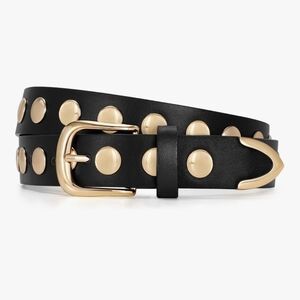 Black and Gold Studded Women's Belt
